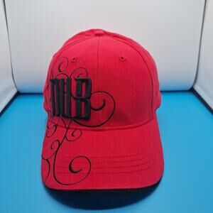 DUB SportsGear Red Scroll Fitted Baseball Cap Truckers Hat One Size Fits Most